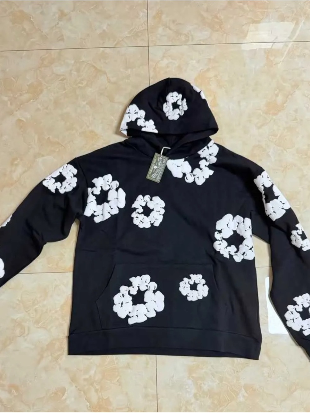 Denim Tears Black Cotton Wreath Sweatshirt Pullover Crewneck